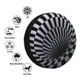 thumbnail image 6 of DouZhe Waterproof Spare Tire Cover, Black White 3D Vortex Illusion Prints Adjustable Wheel Covers Fit for Jeep Trailer RV SUV Car, 17 inch, 6 of 7