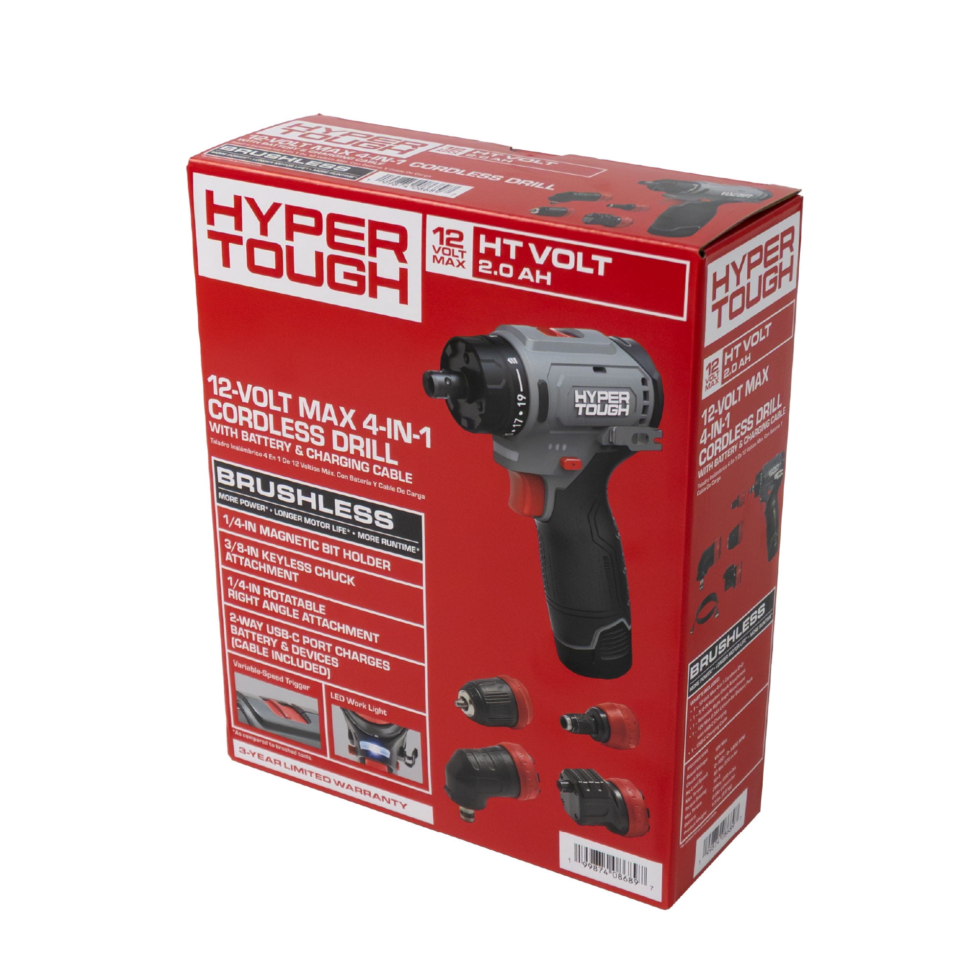 Hyper Tough 12V Max Lithium-Ion Cordless Drill Set with 2.0 Ah Battery
