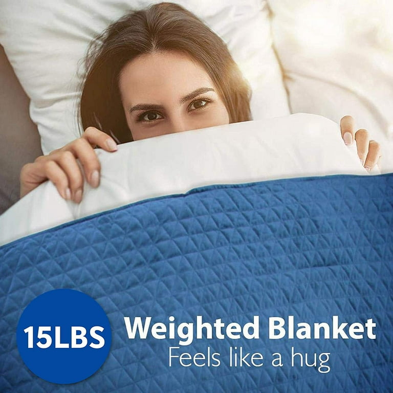 SereneLife Full Size Relaxing Weighted Glass Beads Calming Blanket and Duvet Comforter Cover Blue Walmart