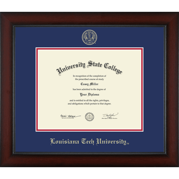 Louisiana Tech University Diploma Frame, Document Size 11" x 8.5"