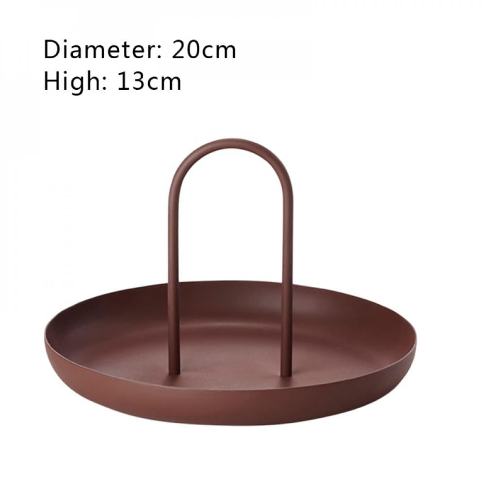 Details about   Round Jewelry Tray Meal Rings Trays Storage Sundries Tray With Handle Home Decor 