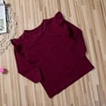 thumbnail image 4 of Diconna Baby Girl Long Sleeve Solid Color Ruffle Top for Autumn and Spring, 4 of 7