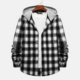 thumbnail image 6 of Patlollav Mens Winter Fashion Long Sleeve Solid Color Shirt Top Plaid Hooded Shirt, 6 of 6