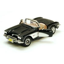 1959 Chevy Corvette Convertible, Black - Motormax 73216 - 1/24 scale Diecast Model Toy Car