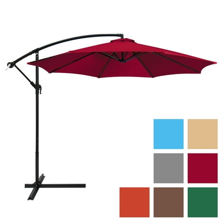 Best Choice Products 10ft Offset Hanging Outdoor Market Patio Umbrella w/ Easy Tilt Adjustment - (Best Umbrella For Nyc)