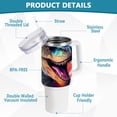 thumbnail image 4 of Dinosaur Colorful 40 oz Tumbler with Handle Insulated&nbsp;Travel Mug&nbsp;Lid Straw Leak Proof Steel Vacuum Water Bottles Glasses Fits in Car Cup Holder, 4 of 7