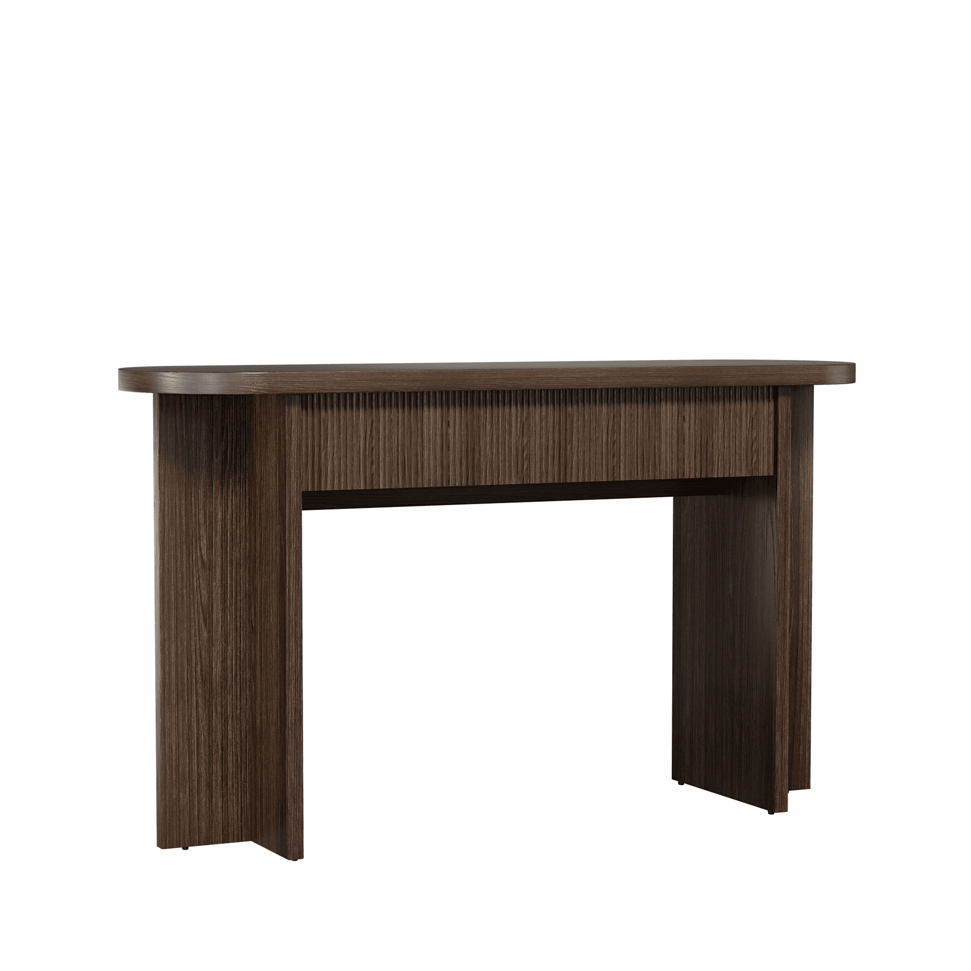 Mintazer 55" Fluted Console Table with 2 Drawers, Modern Entryway Tables with Storage, Sofa Table for Entryway Hallway Living Room, Brown