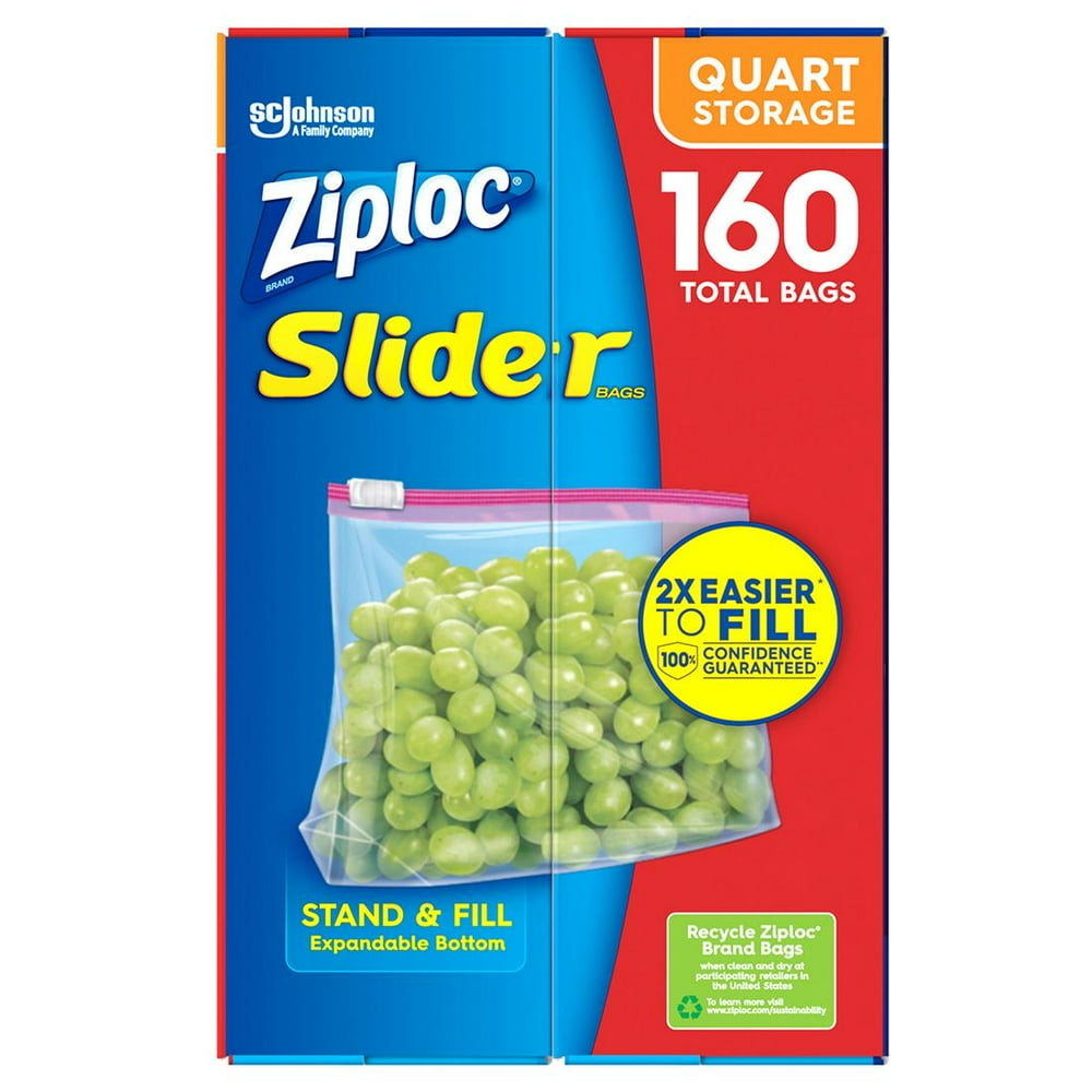 Ziploc 1Qt. Slider Storage Bags, 160 pk.