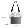 thumbnail image 3 of Kll Tote Bag For Women Floral With Rabbits Print Shopping Grocery Reusable Bags For Office School Shopping Travel, 3 of 7