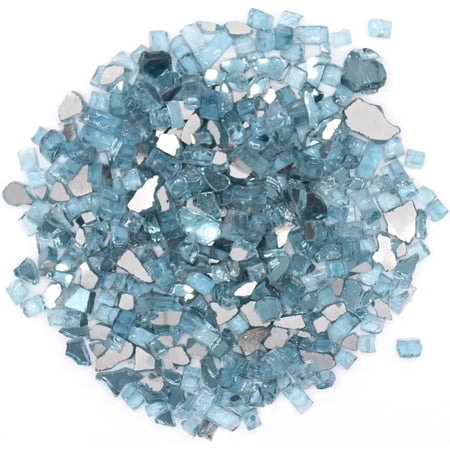 Koltose by Mash - Fire Glass, Caribbean Blue Crystal, ½ Inch Tempered Fire Pit Glass, 25 Lbs