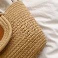 thumbnail image 4 of Bolsas de hombro tejidos con cuerda de algodón informales Bolsas de mano de gran capacidad para el trabajo (caqui), 4 of 9