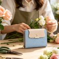 thumbnail image 5 of Women's Small Wallet Leather Zipper Wallet, Compact Bifold ID Card Holder with Multiple Card Slots, Slim Lightweight Coin Purse for Women, 5 of 6