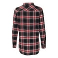 thumbnail image 3 of Burnside - Women's Yarn-Dyed Long Sleeve Flannel Shirt - 5210, 3XL, Red, 3 of 5