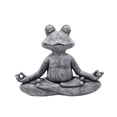 thumbnail image 2 of Farmhouse Outdoor decor, 10X9 in, Cross Legged Meditating Frog, Outdoor Yard decor, Gray Stone, 1 Pc, 2 of 7