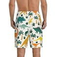 thumbnail image 2 of Balery Dinosaurs and Tropical Leaves Men's Cotton Knit Pajama Shorts Waistband & Pockets,Short Pajama Pants-Medium, 2 of 8
