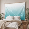 thumbnail image 3 of Aqua Blue Geometric Tapestry for Bedroom Wall Hanging Tapestry, Modern White Stripe Distortion Art Ceiling Backdrop Tapestries Poster Blanket Wall Decor for Teens Room Living Room Dorm 55" x 73", 3 of 8