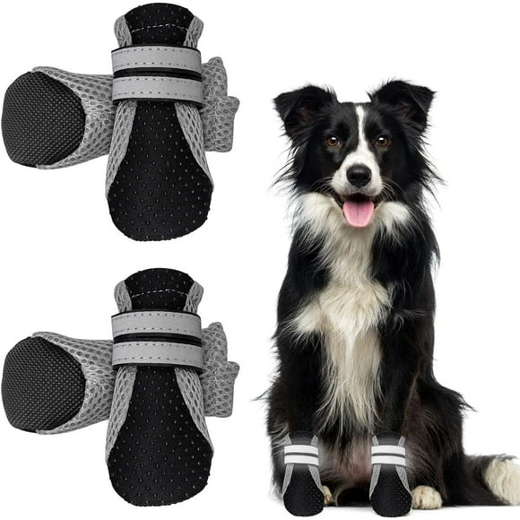 Dog Boots, Water Resistant Dog Shoes with Adjustable Straps and Anti Slip Sole