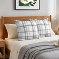 thumbnail image 6 of Pillow Covers 18x18 Set of 2, Black White Check Throw Pillow Covers Decorative Couch Cushion Cover, Farmhouse Line Buffalo Plaid Microfiber Soft Square Pillowcases for Bedroom Living Room Sofa, 6 of 9