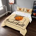 thumbnail image 2 of Manfei Basketball Queen Comforter Set, Sports Comforter Sets Queen, Warm Beige Orange, Polka Dots Reversible 3 Pieces 1 Comforter and 2 Pillowcases, 2 of 6