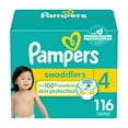 thumbnail image 1 of Pampers Swaddlers Diapers, Size S4 (15-34 lbs), Absorbent, Keeps Baby Dry and Comfortable, Skin Safe Disposable Baby Diaper, 1 of 27