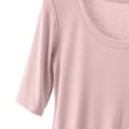 thumbnail image 5 of MIUOWANP Women's Short Sleeve T-Shirt Loose Fit Solid Color Breathable Round Neck Home Clothes of Women Size XXL(12)Pink, 5 of 6