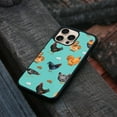 thumbnail image 4 of WIRESTER Shockproof Soft Rubber Cover Case for Apple iPhone 16 Pro Max 6.9" 2024, Barnyard Chicken Roosters Teal Background, 4 of 5