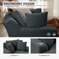 thumbnail image 3 of Aukfa 66" Oversized Chaise Lounge Indoor Boneless Couch Plush Sofa Bed for Living Room, 3Pillows, Dark Gray, 3 of 9