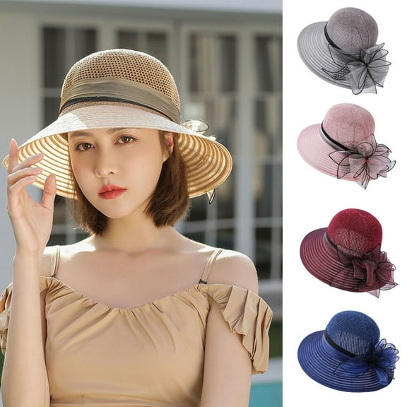 Happy Date Women Kentcky Derby Dress Church Cloche Hat Sweet Cute Floral Bucket Hat