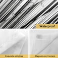 thumbnail image 4 of No Hook Shower Curtains with Snap-in Liner Set, Black White Waterproof Hotel Style Bathroom Shower Curtain, Modern Geometric Abstract Gradient Striped Breathable Mesh Top Bath Curtains 60''x72'', 4 of 9