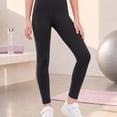 thumbnail image 6 of Resicozy Girls Leggings with Pockets Athletic High Waisted pant Workout Active Dance Running Yoga Pants for Kids3-12 Years Black 150, 6 of 8