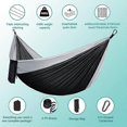 thumbnail image 3 of Portable outdoor hammock for camping 210D Nylon swing hammock for garden (Brown Black/270X140Cm), 3 of 5