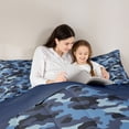 thumbnail image 5 of jejeloiu Camo Hunter Queen Comforter Set,Blue Camouflage Bedding Comforter Set For Teens Boys Reversible 3pcs, 5 of 8