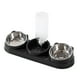 thumbnail image 2 of Cuencos triples para gatos 3 en 1, inclinados a 15 degree, para comida húmeda y seca, para agua y comida de gatos. negro, 2 of 9