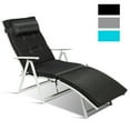 thumbnail image 3 of Costway Outdoor Folding Chaise Lounge Chair w/Cushion Black, 3 of 11