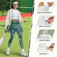 thumbnail image 6 of COEQINE Women Yoga Skirted Legging Fashion Breathable Elastic Tennis Leggings with Skirts Green Camo and Tie-Dye Print Comfy Golf Pickleball Skort Pants with Pockets, S, 6 of 7