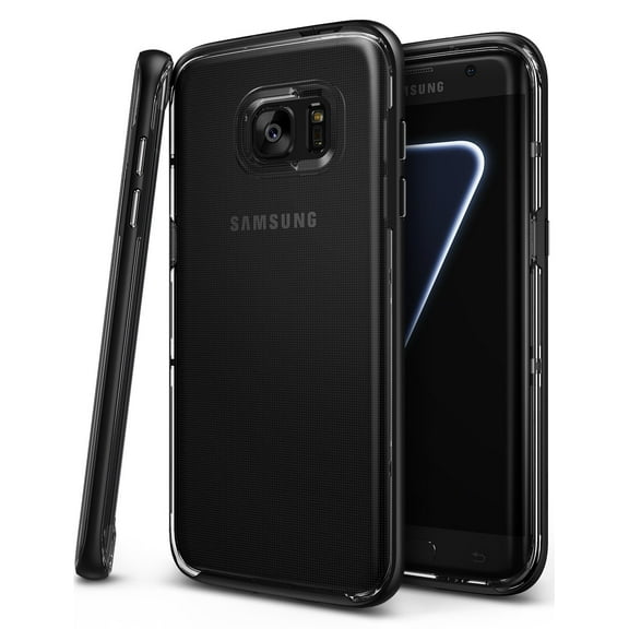 Ringke Frame Case Compatible with Samsung Galaxy S7 Edge, Dual-Layer Reinforced TPU   PC Bumper Cover - Black