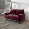thumbnail image 3 of Pemberly Row Contemporary Velvet Living Room Loveseat In Rosy, 3 of 6