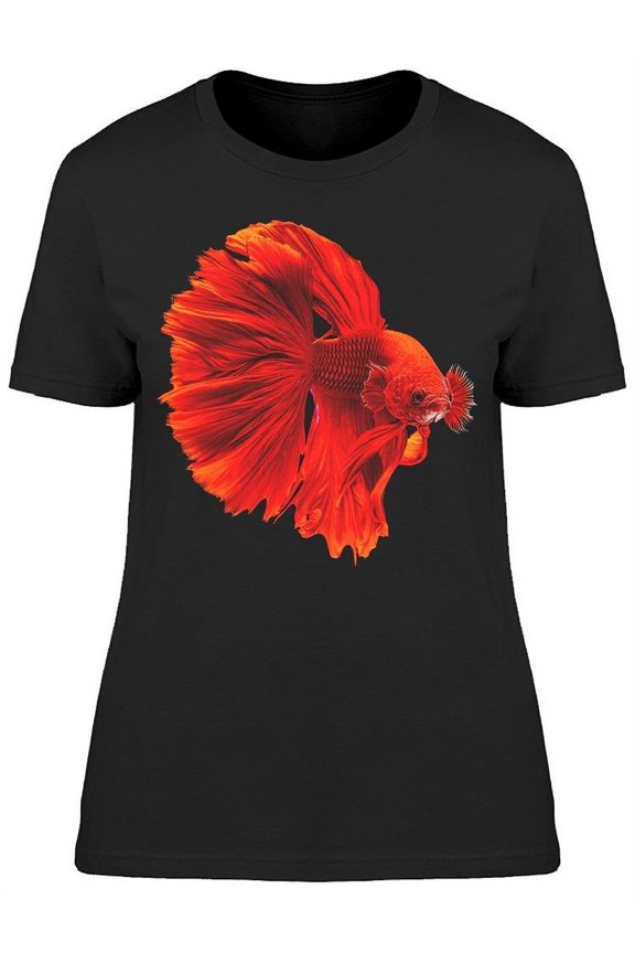 Super Red Cool Siamese Betta T-Shirt Women -Image by Shutterstock, Female Small