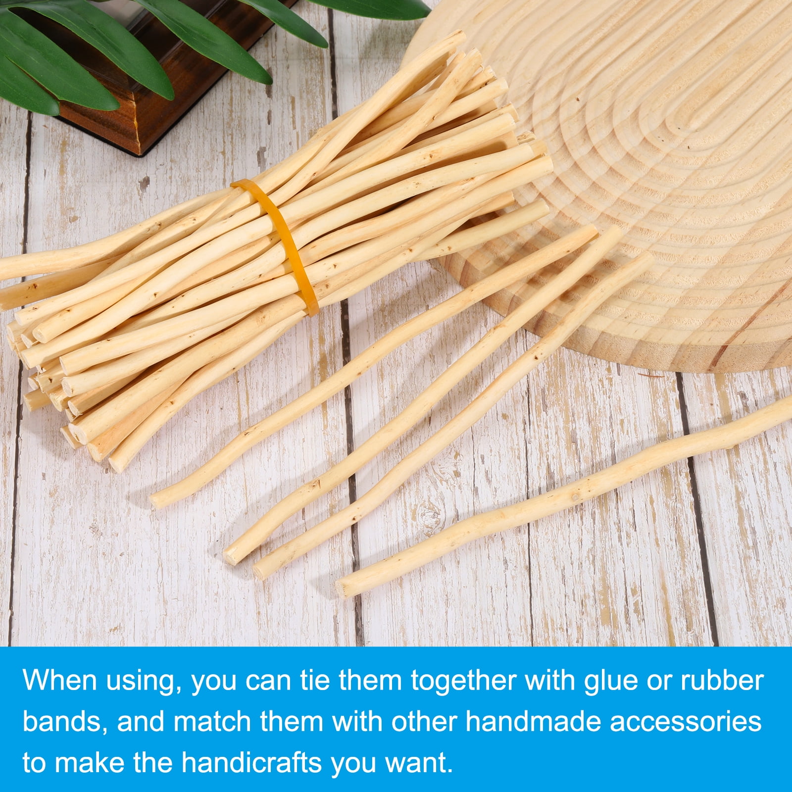 Uxcell 60 Pcs / 50cm Wood Log Sticks, 0.2-0.5inch inch in Diameter Natural Wood Craft Sticks, Dried Wood Sticks Decorative Wood Branch Sticks for DIY Crafts Accessory Photo Props, Wood Color