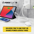 thumbnail image 3 of Scosche HPD70WT-SP PowerFlux PD70 70W Triple USB-C® Power Delivery Home Charger White, 3 of 7