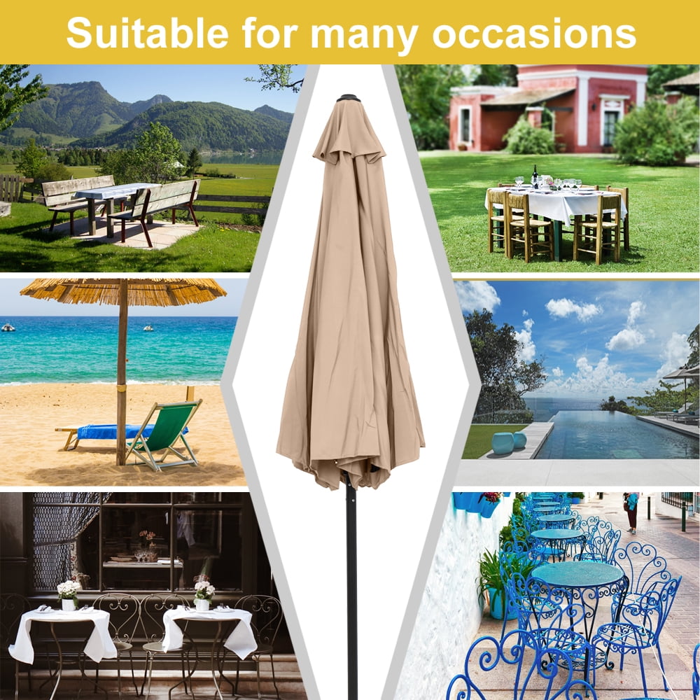 Private Jungle 9Ft Patio Umbrella, Outdoor Patio Umbrella, Hanging Heavy Large Round Sun Umbrella for Backyard Swimming Pool Market Balcony Deck, Beige Private Jungle 9Ft Patio Umbrella, Outdoor Patio Umbrella, Hanging Heavy Large Round Sun Umbrella for Backyard Swimming Pool Market Balcony Deck, Beige