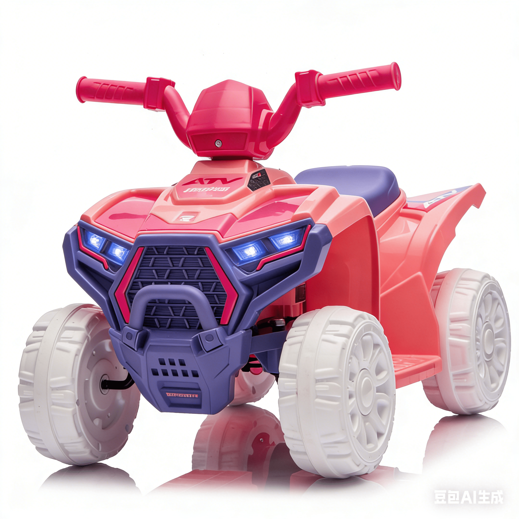 6V Ride on ATV Toys for Kids 3-5, Mini Battery Powered Motorized Quad for Kids with Anti-Slip Wheels, Toddler Car for Girls Boys, Pink