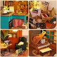 thumbnail image 3 of DIY Miniature Dollhouse Kit, 3D Wooden Villa Model with LED Lights, Adult Craft Gift, 3 of 6
