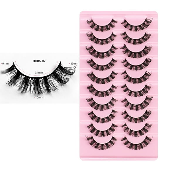 Tuscom False Eyelashes 10 Pairs - 3D Natural Faux Mink Lashes, Cruelty-Free & Lightweight for Everyday, Weddings, Parties, Gift for Women