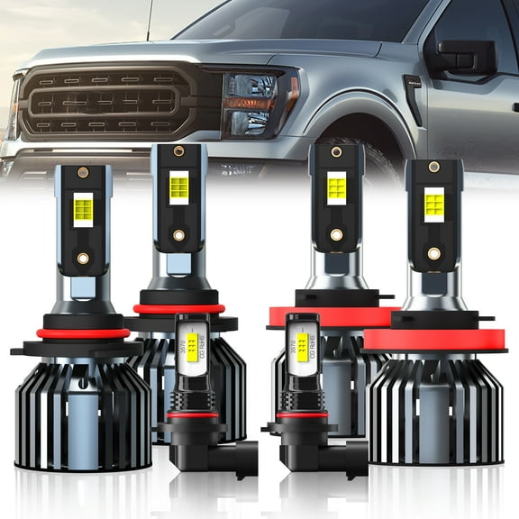 LZYMAXDM For Ford F150 2015-2023 LED Headlight 9005 H11 High/Low Bulbs 9140 Fog light Bulbs Combo Kit 6pcs,Easy Plug-N-Play Installation,6000K Pure White,IP68 Waterproof,Replacement