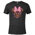 thumbnail image 1 of Disney Minnie Mouse August Birth Month Birthstone & Flowers - Short Sleeve Blended T-Shirt for Adults - Customized-Black Snow Heather, 1 of 5