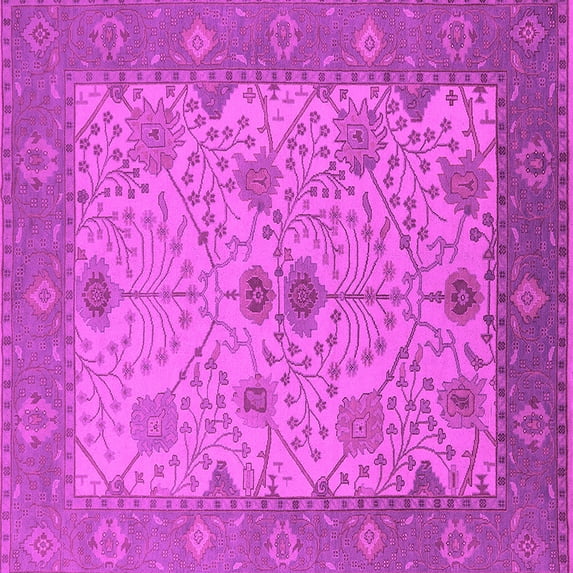 Ahgly Company Indoor Square Oriental Pink Industrial Area Rugs, 6' Square