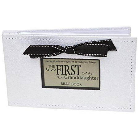 

Grandparent Gifts 1st Granddaughter Brag Book white faux-suede Hold 32 4x6 image