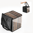 thumbnail image 2 of Vinyl Record Carrying Storage Case Travel Storage Bag Dustproof Portable Case with Lid Handles for 12 Inch Vinyl Albums, 2 of 8