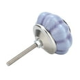 thumbnail image 4 of Paquete de 3 pomos para cajones y puertas de armarios, tiradores de cerámica de color azul claro con forma de calabaza, 4 of 8